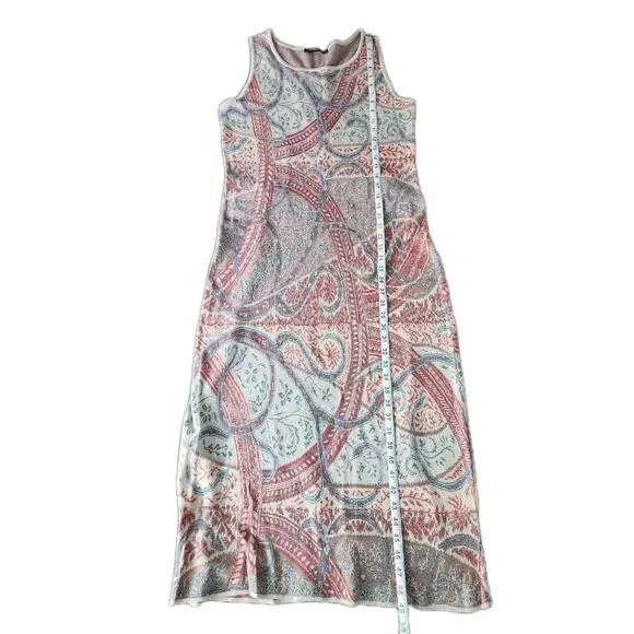 Peruvian Connection Pima Cotton Knit Floral Sleeveless Sheath Maxi Dress Sz M - Picture 8 of 9